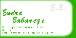 endre babarczi business card